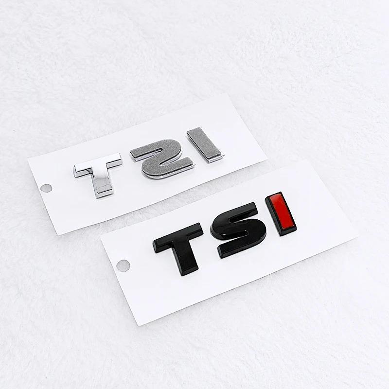 YKPSC1 New 3d ABS Chrome Black Logo TSI Emblem Letters Car Trunk Badge For VW car 4 5 6 7 TSI Sticker Accessories