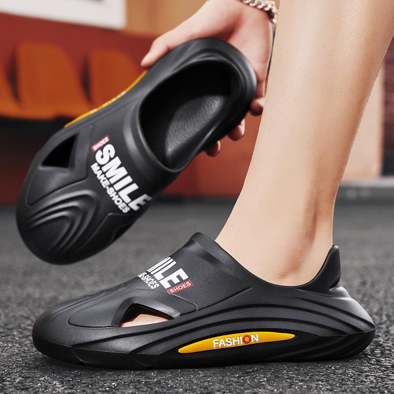 Новые летние пляжные туфли для пар, мужские туфли с отверстиями, сандалии легкие и мягкие, большие размеры