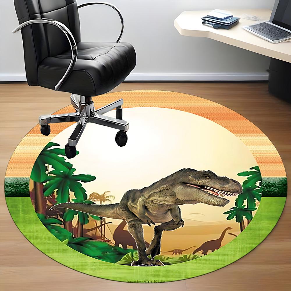 1pc Dinosaur Theme Chair Carpet for Office, Non-slip, Soft and Durable Leisure Rug, Perfect for Office, Living Room yy251103100