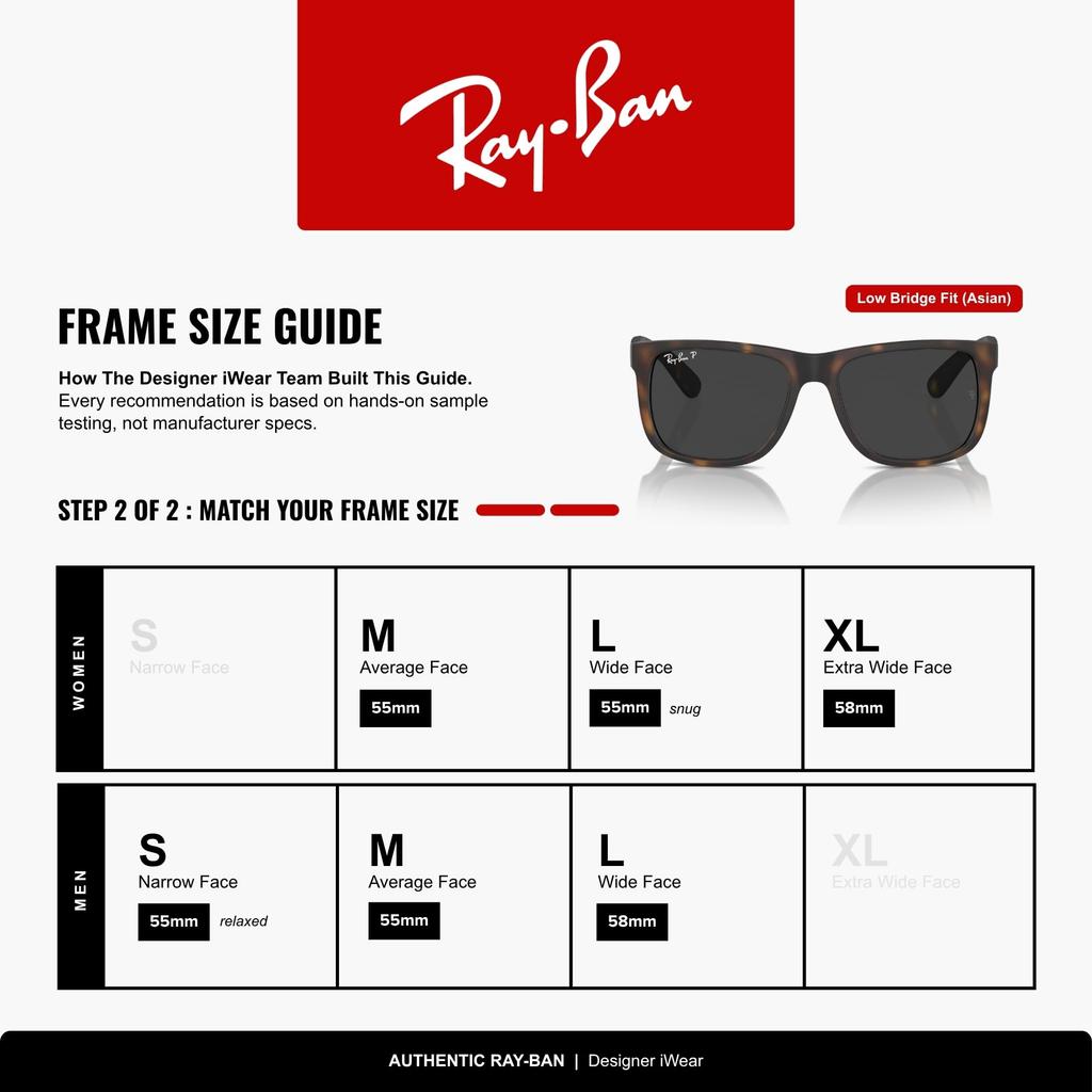 Ray-Ban Солнцезащитные очки Justin RB4165F 865/87 55 Asian Fit с поляризацией Матовый Резиновый Гавана Серые Линзы Импорт из Японии Оригинальные