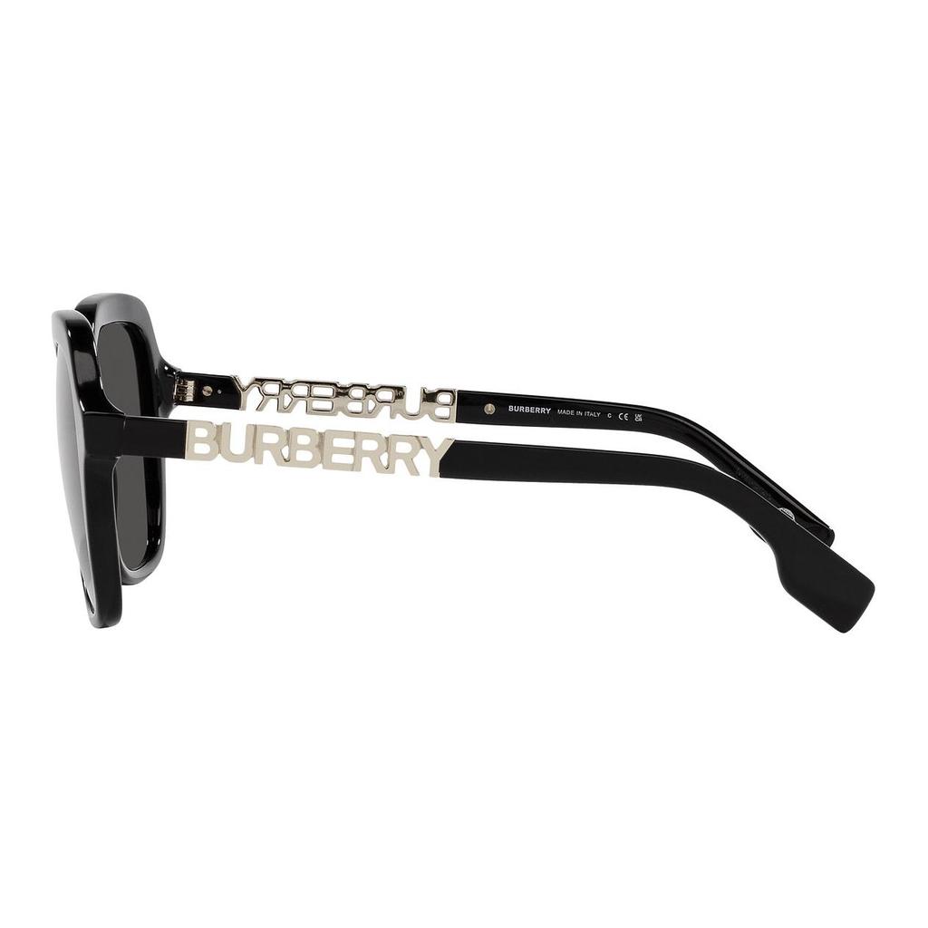 Burberry Temple Lettering Acetate Metal Square Sunglasses Women's Black