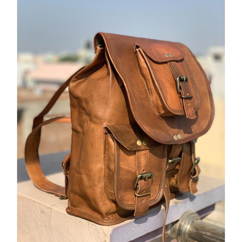Handmade Leather Backpack Vintage Brown Backpack Women Backpack Laptop Backpack