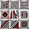 Home Decor Sofa Pillow Decorative Pillow Cover Black Red Geometric Pattern Cushion Cover Car