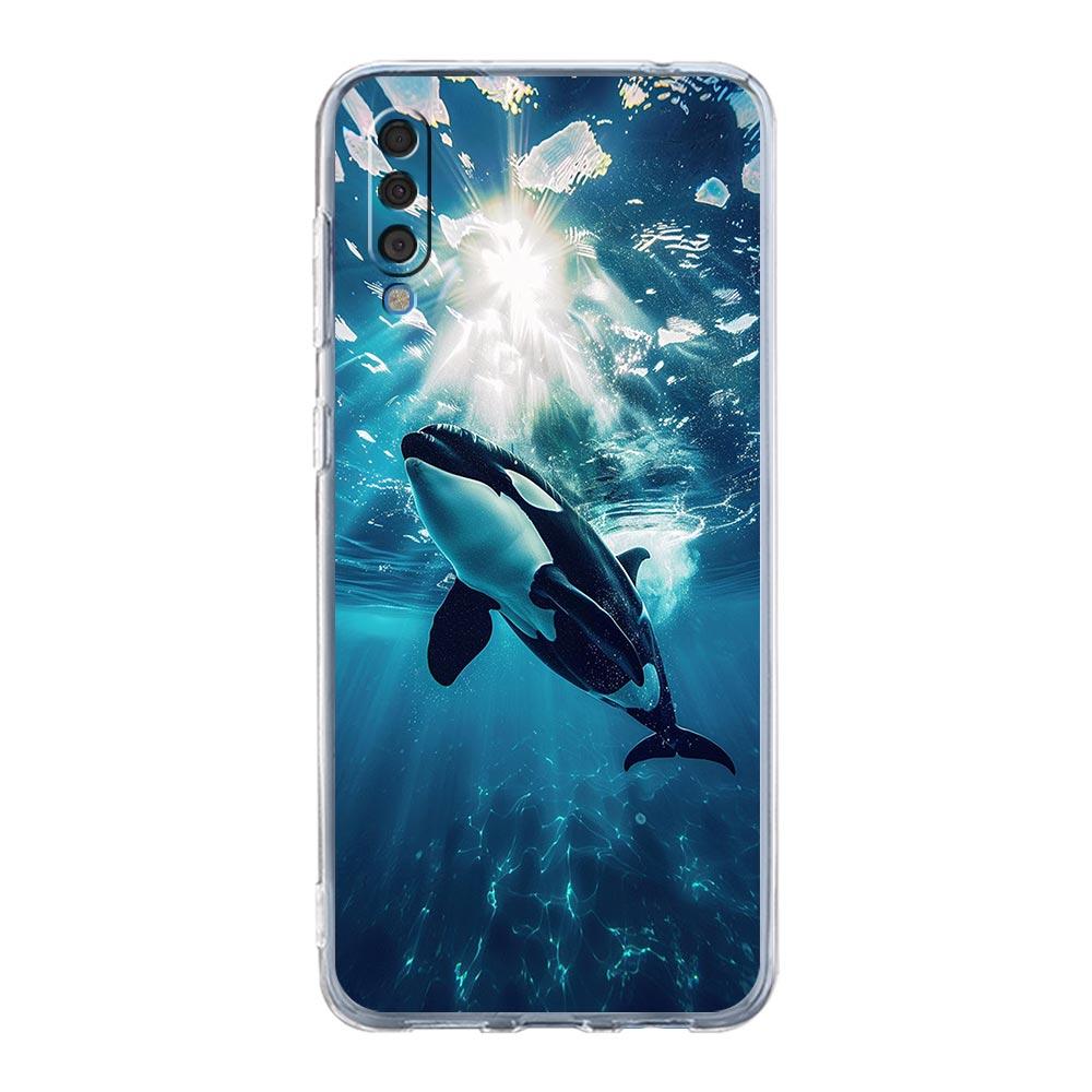 Чехол Для Samsung A54 A52 A50 A70 A40 A20S A20E A02S A12 A14 A16 A22 A24 A42 A34 A32 5G A04s A06 Косатка океан милая косатка
