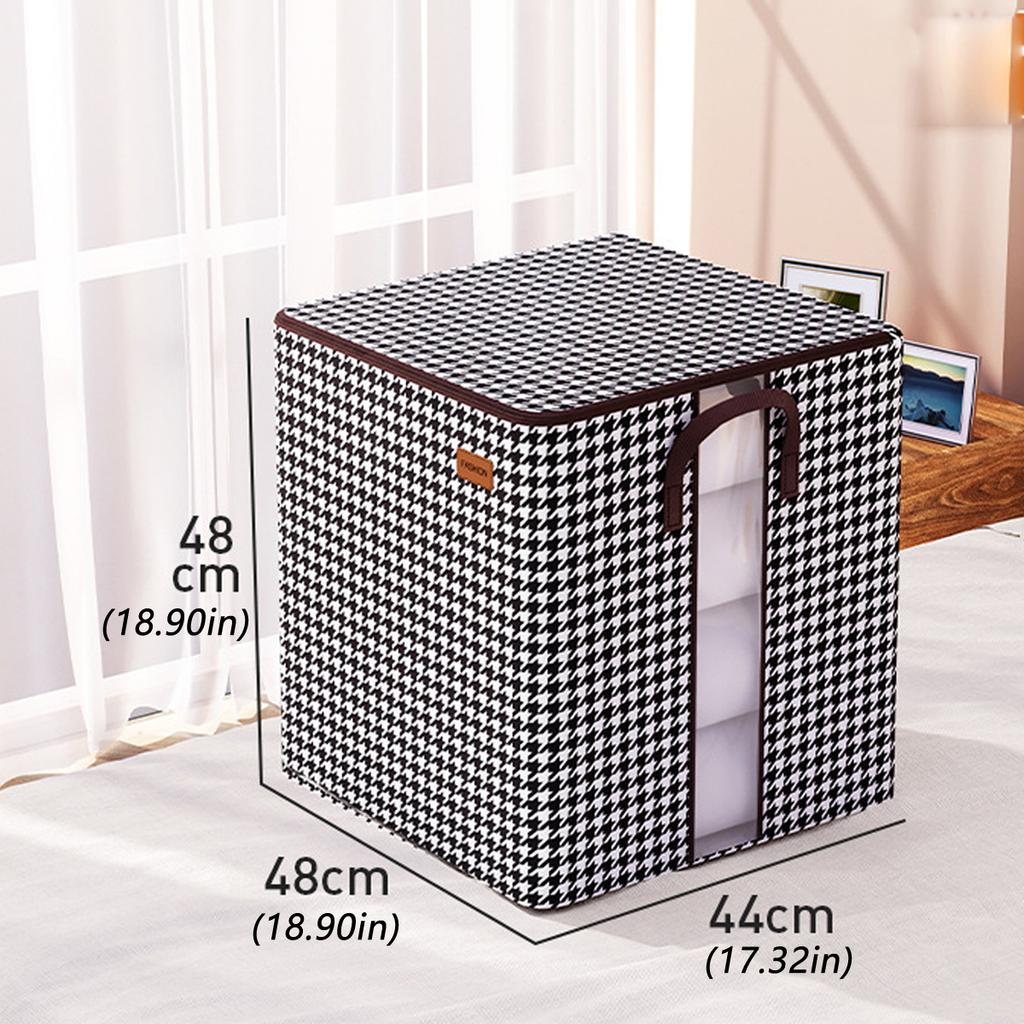Foldable Quilt Storage Box Visiable Window Big Capacity Non-Woven Portable Clothes Organizer Baby Toys Rag Container Cases Items