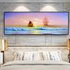 Sailing Ship At Sea Sailboat Wave Oil Painting On Canvas Posters and Prints Cuadros Wall Art Pictures For Living Room