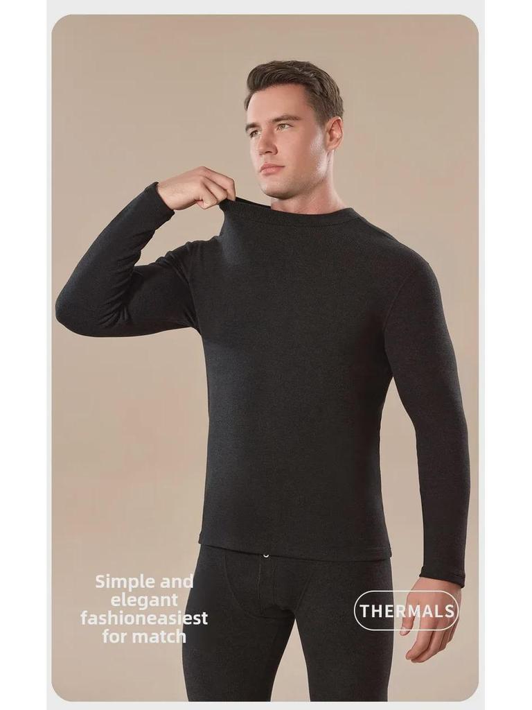 Мужской комплект термобелья из немецкого бархата — утепленный для осени/зимы с увлажняющей гиалуроновой кислотой, в комплект входит верх и низ.