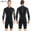 1.5MM One-piece Long-sleeved Wetsuit Men's Shorts Warm Outdoor Sunscreen Snorkeling Surfing Swimsuit