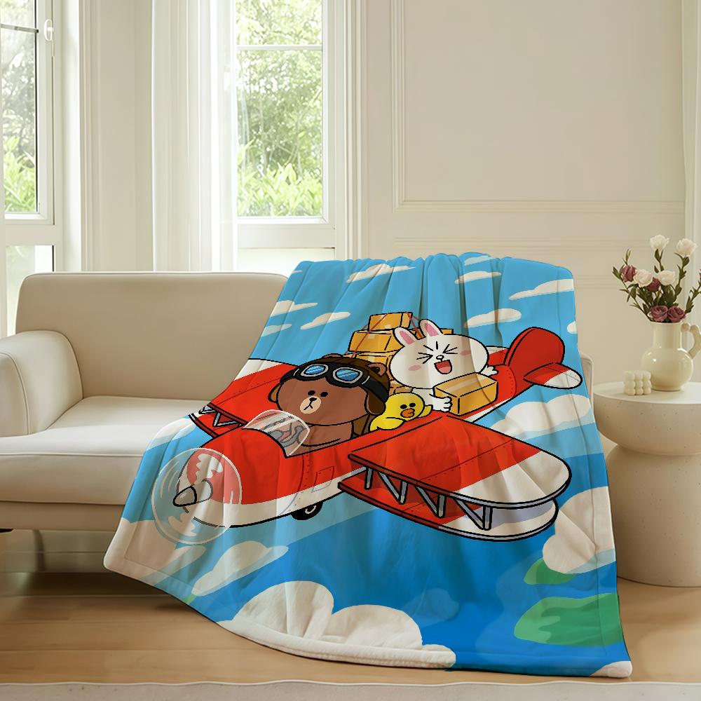 Fashion Cute L-LINE F-Friends Cartoon Blanket Warm Soft Suitable For Bedroom Sofa Bed Living Room Office Travel Camping Gifts