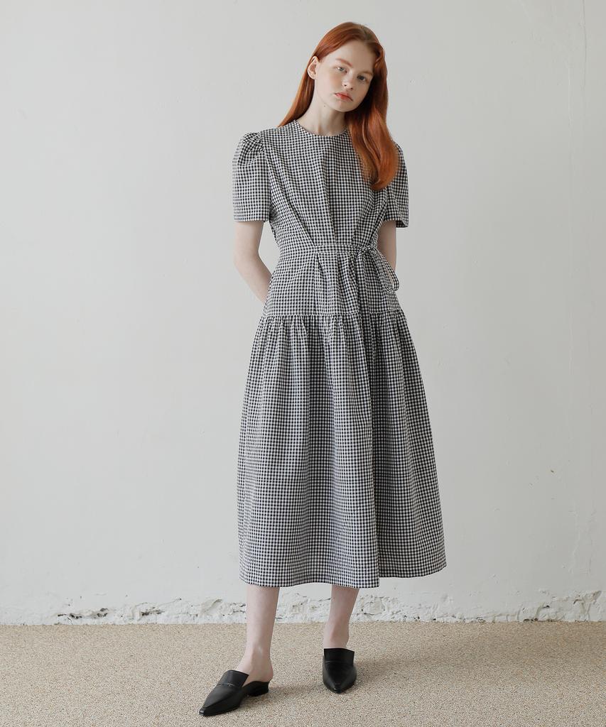 Paul And Alice Check Long Dress /Black