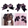 1pair Heart&Bowknot Shape Hairpin Harajuku Bowknot Chain Hair Clip for Bangs Hair Ponytail Hairpins for Teens