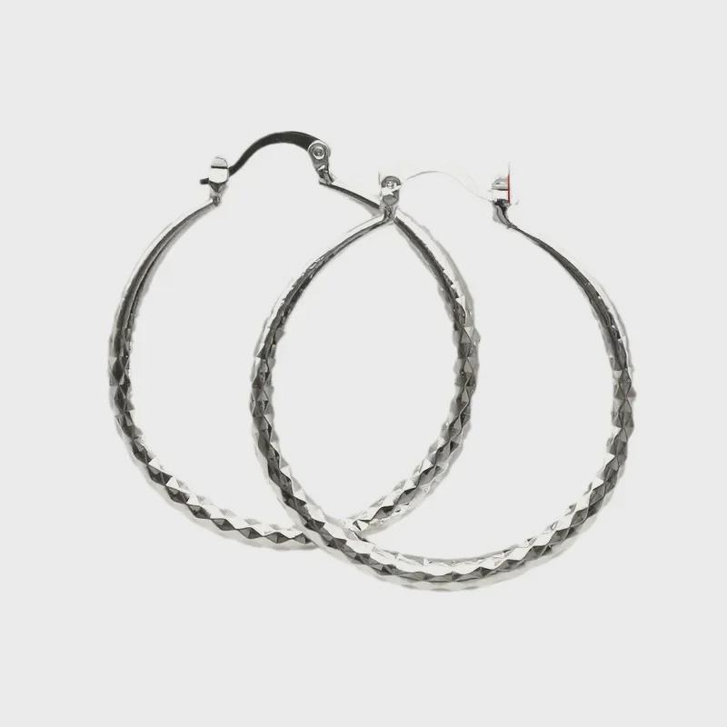 Элегантные посеребренные медные серьги-кольца Kayi — роскошный стиль для женщин, идеально подходит для повседневного ношения или вечеринок