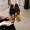 [Super Comfortable] High Heel Ballet Shoes Girls Cross Strap Single Shoes Retro Flat Heel Uma Pig Nose Women's Shoes