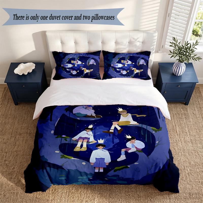 txt 3‑Piece Bedding Set Soft Microfiber Duvet Cover Pillowcases Comfortable Bed Linen for Bedroom Decoration