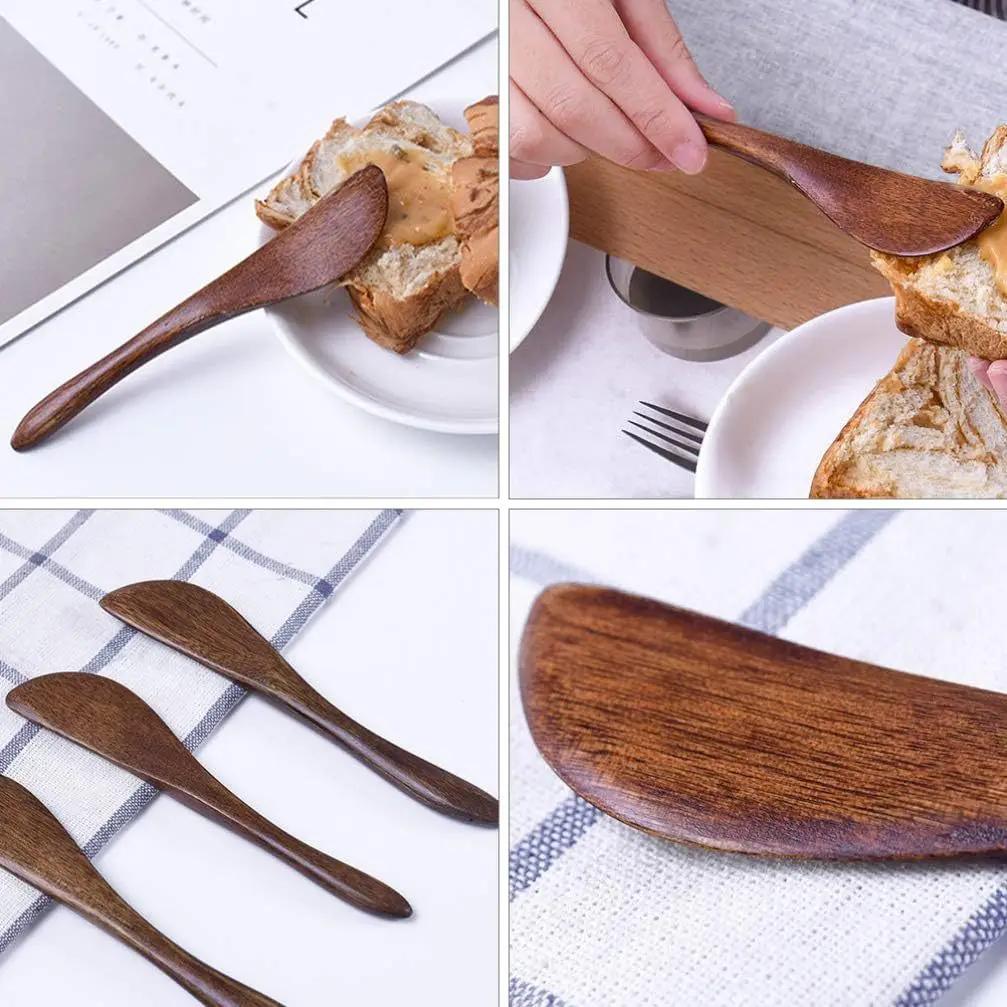 1pcs Wooden Marmalade Knife Japan Butter Spatula Dinner Knives Thick Handle Knife Style Cheese Cutter Kitchen Accessories