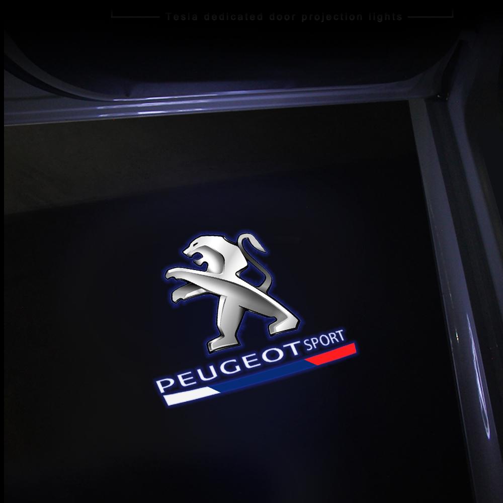 2026 Hot Car Sticker 2Pcs LED Car Door Welcome Light Wireless Projector Lamp Car Decoration Accessories For Peugeot 407 508 201