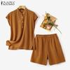 Блузка с коротким рукавом и шорты Летние комплекты из двух частей