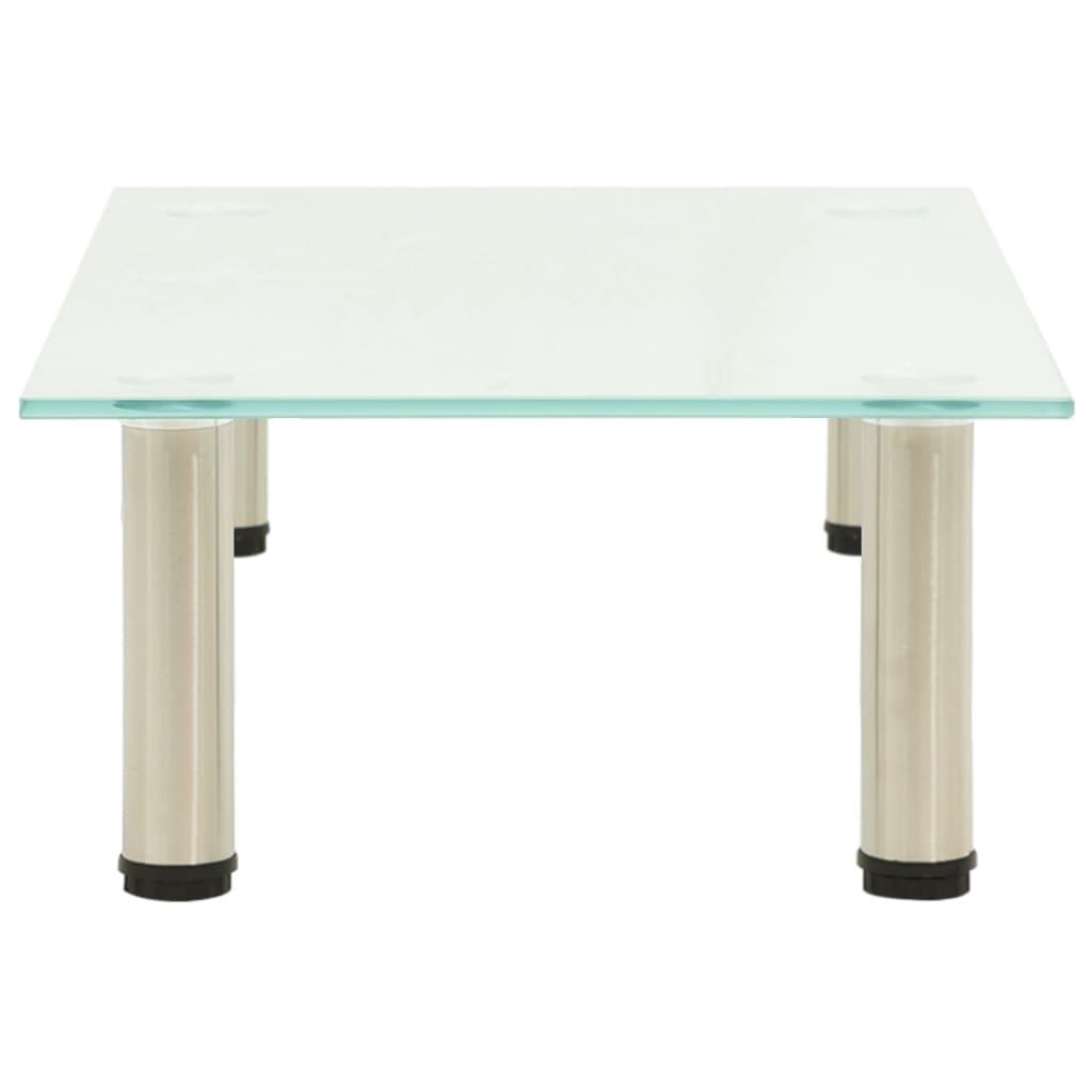 TV Stand 60 x 35 x 17 cm Satin Finished Tempered Glass