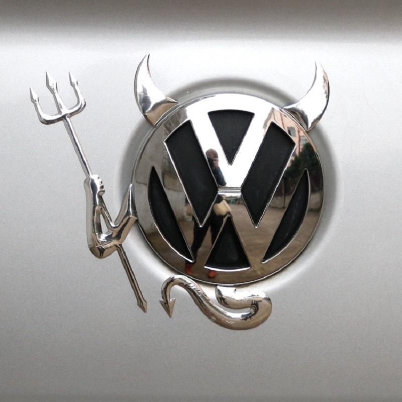 CHIZIYO Car Styling 3D Funny Car Stickers Little Devil Angel Sticker on Car Auto Decals Car-Styling Silver Gold