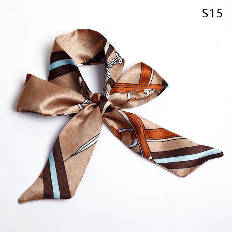 Good Ties Ribbon Small Scarves Silk Spring and Summer Long Scarves Girls Thin Narrow 4cm*85cm Hair Band Bundled