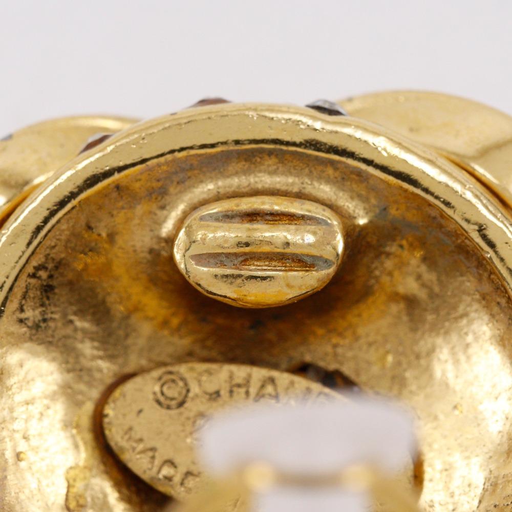 Chanel Серьга COCO Mark винтажная Позолоченное золото/Стразы 34,1 г Женская Б/У