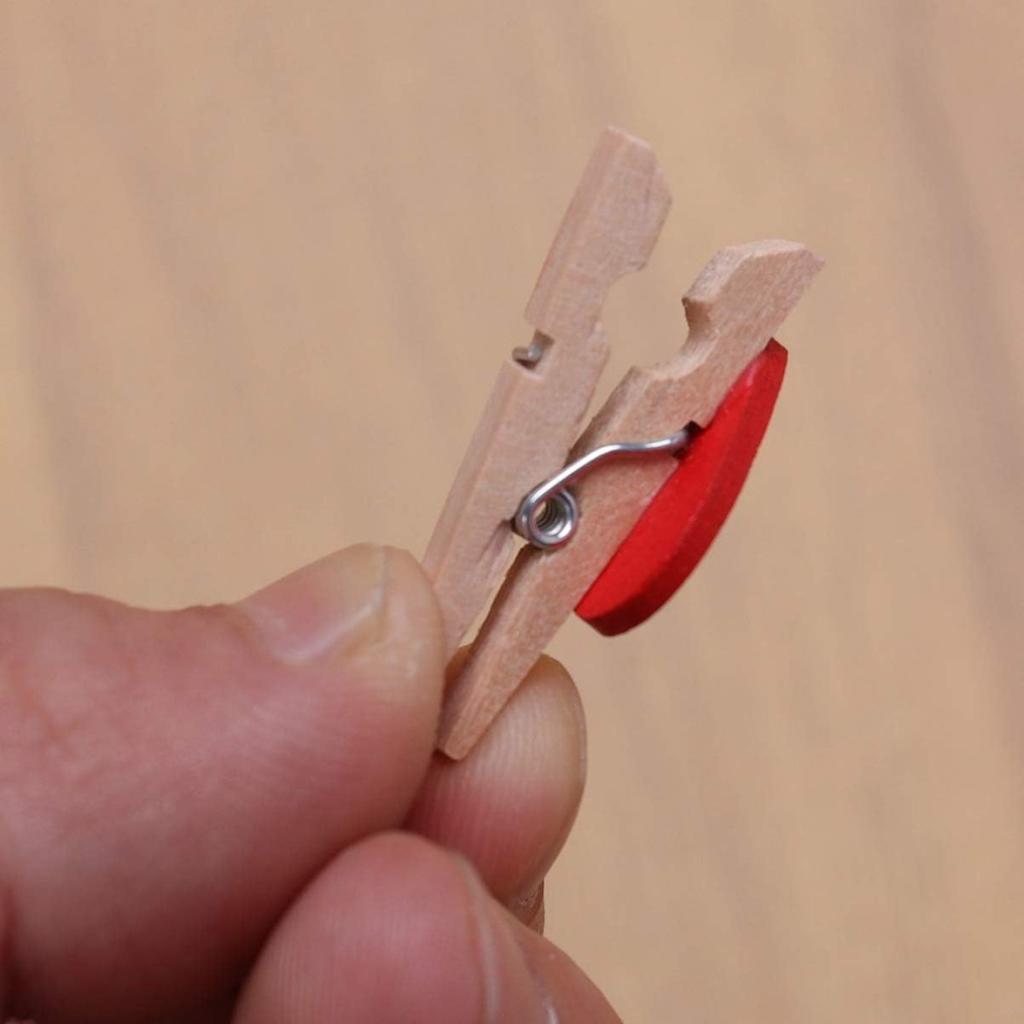 100pcs Photo Clips Heart Wooden Mini Clothes Pins for Scrapbooking, Arts & Crafts, Hanging Photos