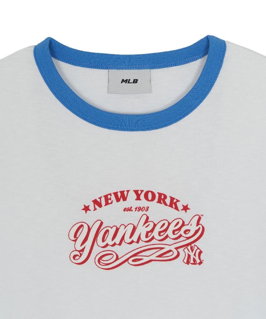 Женская облегающая футболка сlettering в стиле varsity, фактурная, с контрастной отделкой горловины и рукавов, Ny (белый)