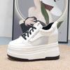 Fashion 12CM Platform Heel Wedge Shoes Sneakers Pumps White Platform Air Mesh Hollow Pumps Shoes Women Zapatos De Mujer