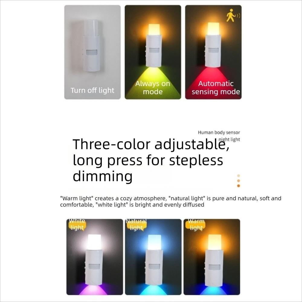 Перезаряжаемая светодиодная настенная лампа RGB с изменяемым цветом, магнитное основание, интеллектуальный датчик, двухголовая настенная лампа для 5V1500mAh