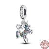 Plata Charms of Ley S925 New Fit Original  Bracelet Necklace Flower Bicycle Silver Pendant Charms Bead Women Fine Jewelry