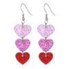 Милые акриловые 2D-серьги в форме сердца розового и красного цвета на День святого Валентина для женщин в подарок девушке