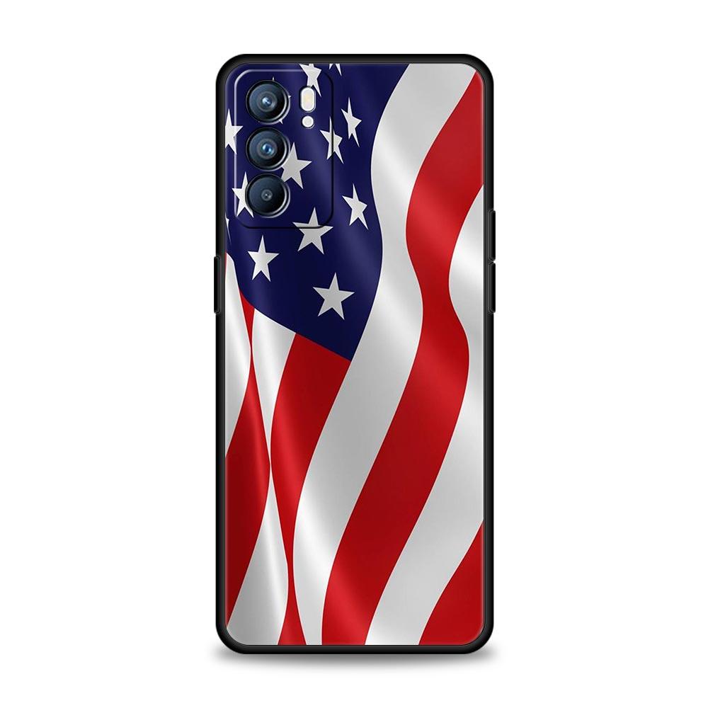 Phone Case Cover For Oppo A17 A31 A54 A57 A78 A79 Find X5 X6 Reno 7 8 10 11 12 13 F Pro 5G Soft TPU American United States Flag