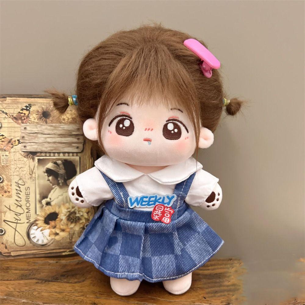 Cute Cartoon Plush Jumpsuit Mini Dolls Toys Accessories Doll T-shirt Clothes  20cm Cotton Doll