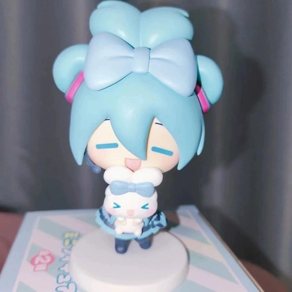 Кавайная Хацунэ Мику VOCALOID Фуфу Чиби Фигурка Мультяшная Кукла Настольное Украшение Фигурки Действия ПВХ Модели Аниме Коллекционные Предметы