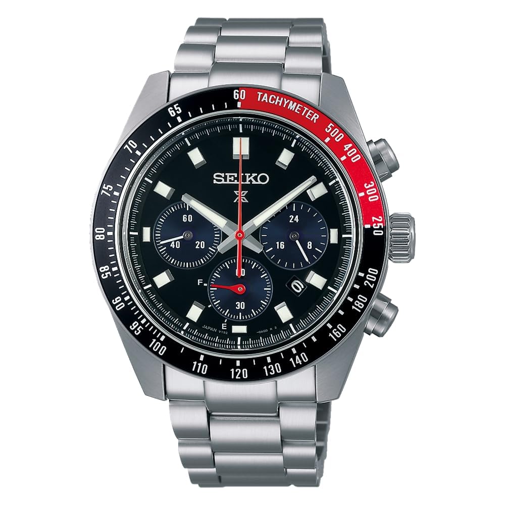 Мужские солнечные часы-хронограф Seiko Prospex SBDL099 Черный циферблат Нержавеющая сталь Тахиметрическая шкала Календарь даты