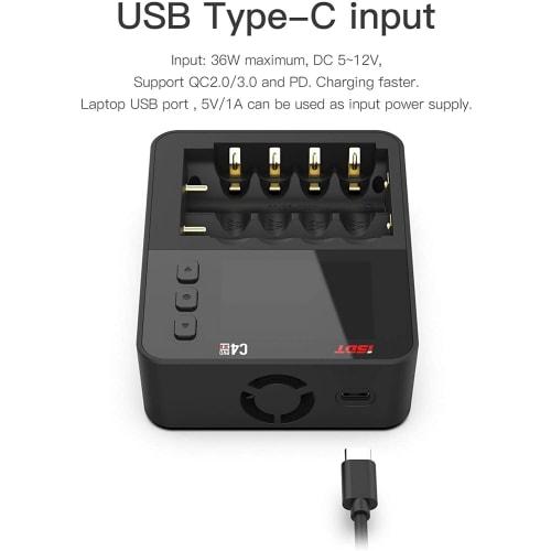 ISDT C4 EVO Battery Charger, Smart Battery Fast Charger for Mini 4WD, 1-6S Lipo, AA/AAA, AA/AAA NiMH Batteries, 18650 Batteries, RC Drones, and Quadco