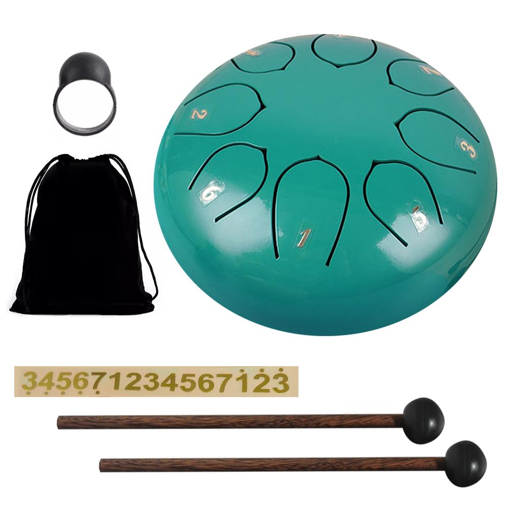 6 Inch 11/8 Notes Handpan Drum with Drum Bag Music Book Drum Mallets Hand Pan Drum for Entertainment Meditation Yoga Zen Gifts