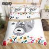 Комплект постельного белья Kawaii Bear Twin King Size с мультяшными животными Комплект постельного белья из полиэстера с парашютом Blue Sky White Cloud