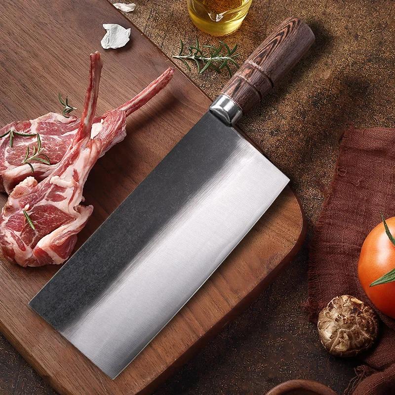 Kitchen Knives Chef Cleaver Meat Fish Chopping Vegetables Butcher Boning Slicing Knife Handmade Blade Wood Handle Cleaver Knife