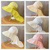 Solid Color Sunscreen Fisherman Cap Shawl Summer Sun Hat Casual Children Bucket Hat  Travel
