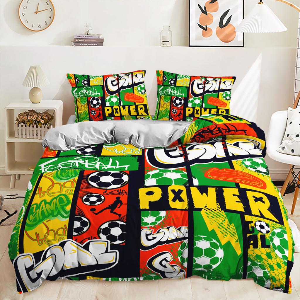 Комплект постельного белья из трех частей с изображением футбольного чемпионата мира по футболу с цифровой печатью