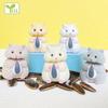 Gachapon Toy Gashapon Bobblehead Hamster Bites Melon Seeds Figure Cute Flocking Plush Doll Figurine Collect Ornaments Kids Gifts