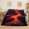 Nature Volcano Eruption Lava Magma Flannel Blanket Soft Throw Blanket for Bedroom Living Room Bed Travel Picnic Nap Cover Gift