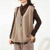 Retro V-neck Knitted Vest Women's Hollow Out Sleeveless Thin Top Loose Knit Pullover Stacking Casual Sweaters Spring and Autumn