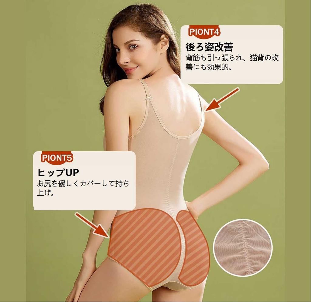 Shapewear Bodysuit for Tightens the Compression Bust and Hips Large [PAFHL] Women, Stomach, Innerwear, Lift, Size, Non-Wired (0005 Black, 3XL)