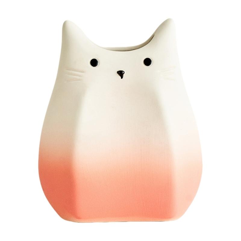 Cats Shape Ceramic Vases For Flowers Arrangement Container Aesthetic Small Planter Pot Home Office Desktop Shelf Decors