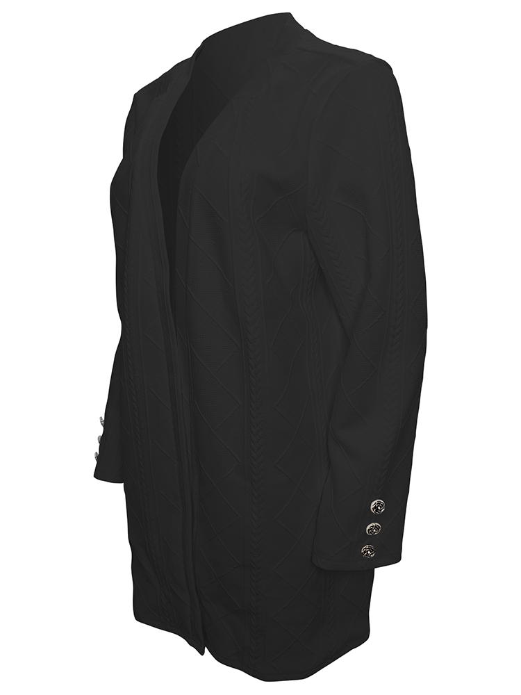 Женский модный повседневный топ, однотонный кардиган с пуговицами, длинный рукав, запонки в виде роз