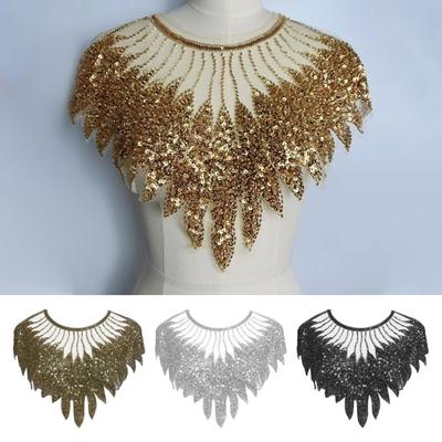 Аппликация из пайеток, сетка, разрезание, форма пера, платье, блузка, декор, сделай сам, шитье, нашивка, аксессуары для одежды, свадебная одежда, украшения