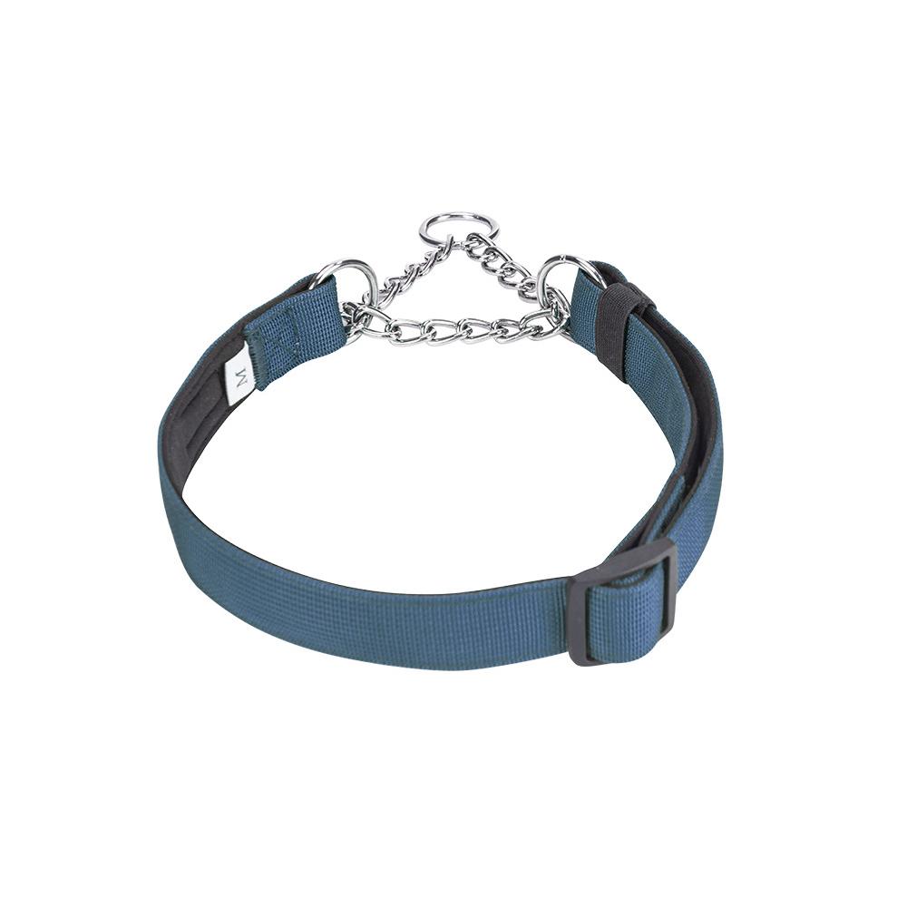 P Chain Dog Collar Adjustable,3 Layer Composite Inner Pad, Reinforced Stitching & Seamless Welded Chain for Medium Large Dogs