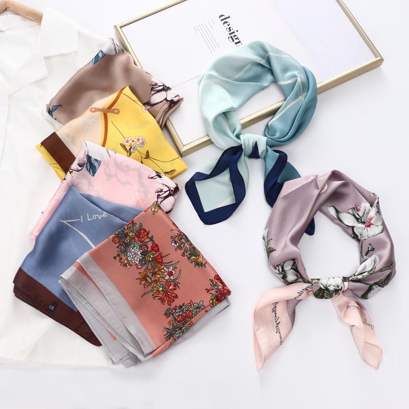 Женский универсальный шелковый квадратный шарф – летняя японская и корейская мода